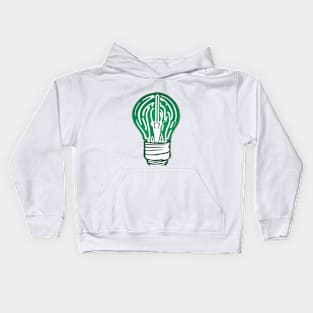 Light Bulb Emerald Green Shadow Silhouette Anime Style Collection No. 430 Kids Hoodie